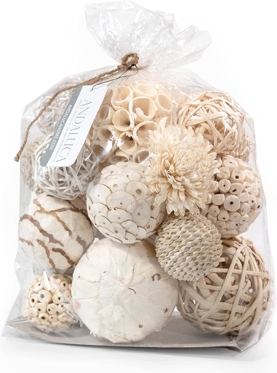 Large Decorative Balls Bowl Filler Decor Orbs White & Cream (Natural White)