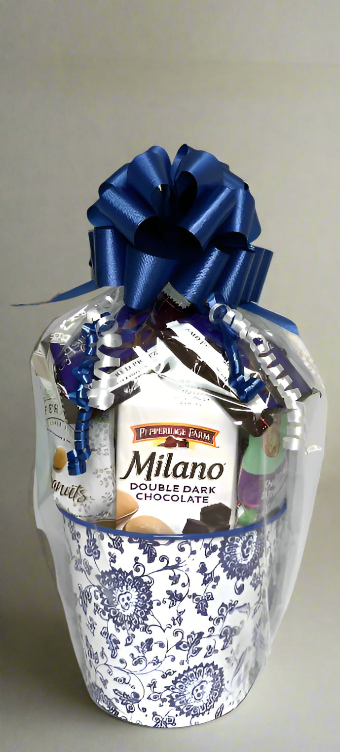 Jenny's Blue Floral Gift Basket