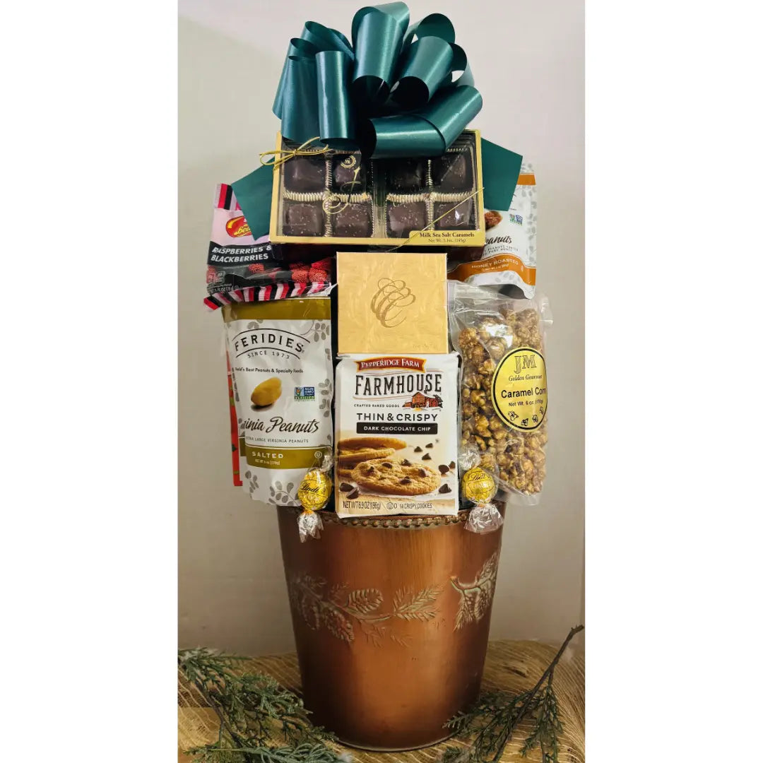 Copper Pinecone Holiday Gift Basket