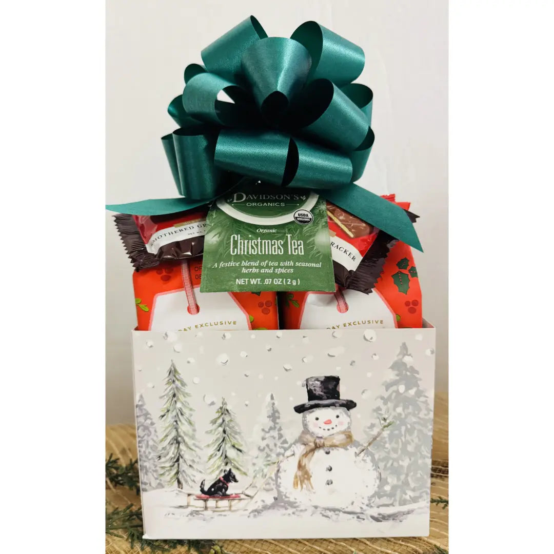 Holiday Silver Snowman  Cookie Gift Box