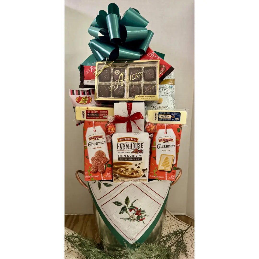 Jenny’s Grand Metal Bucket Gift Basket - Holiday Gift