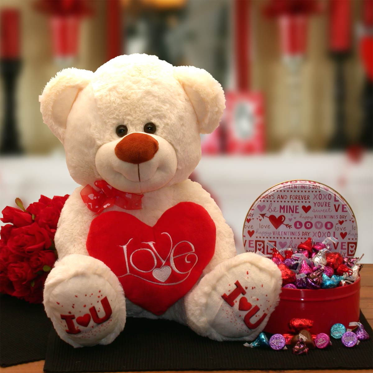Love & Kisses Valentine Teddy Bear Gift Set