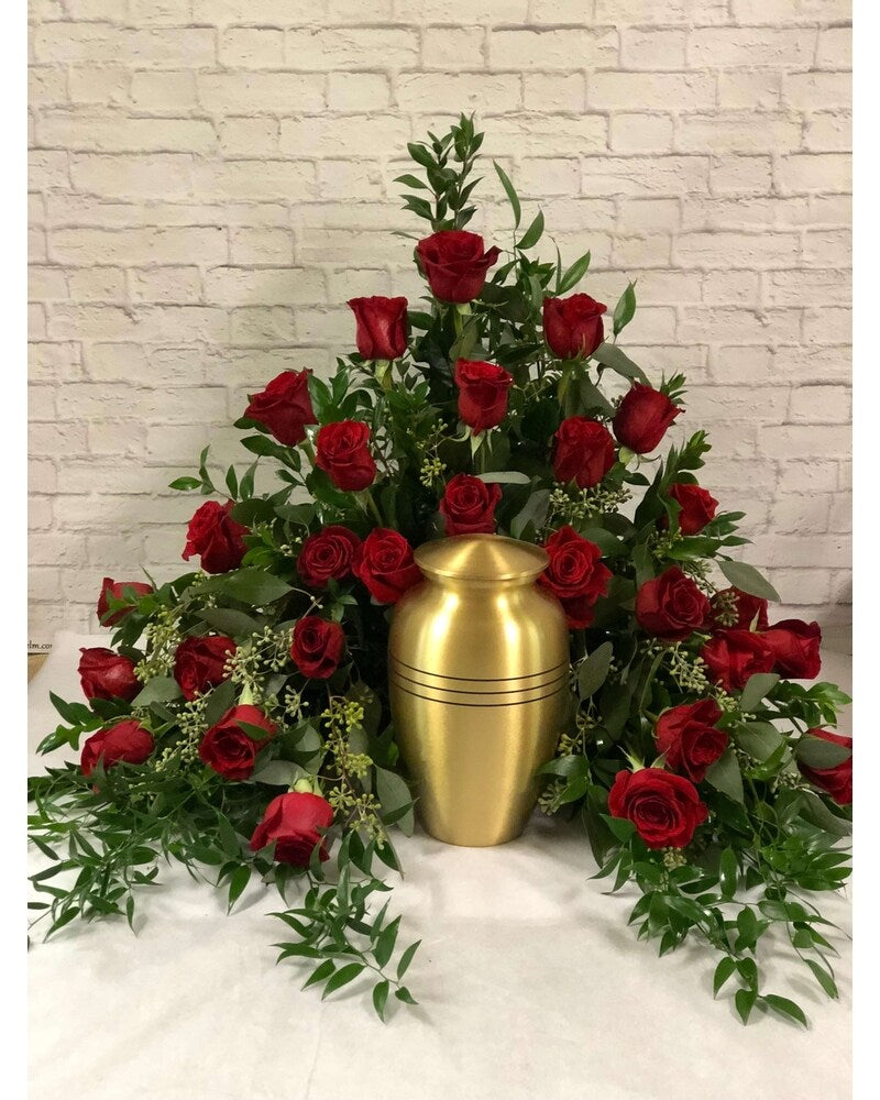 Red Rose Cremation Setting
