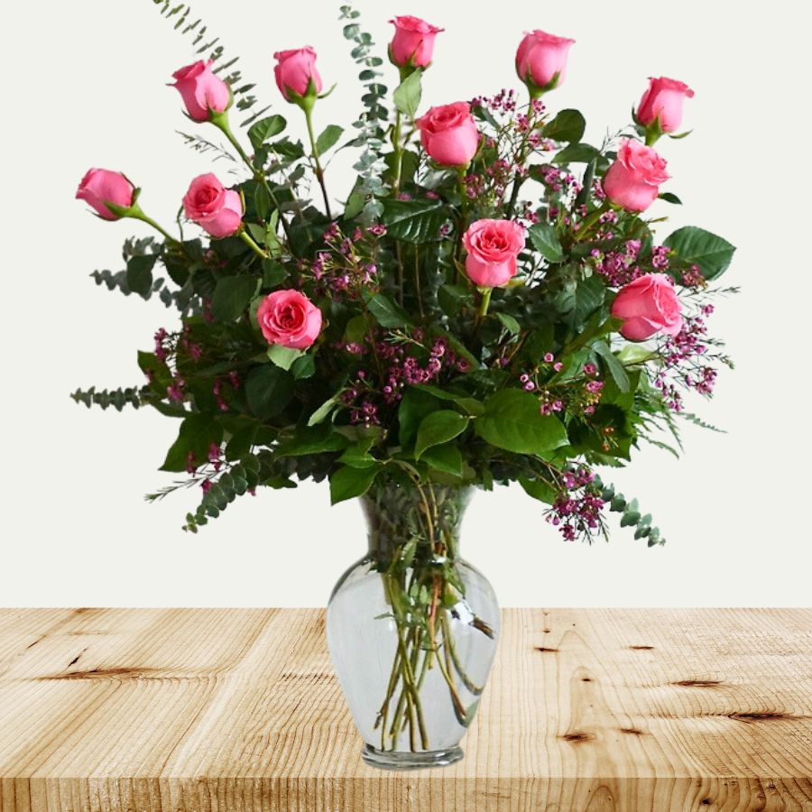 One Dozen Ultimate Pink Roses