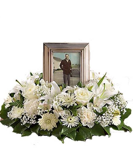 White Cremation Wreath