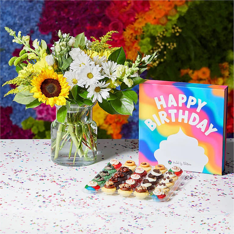 Baked By Melissa and Birthday Flowers Bundle