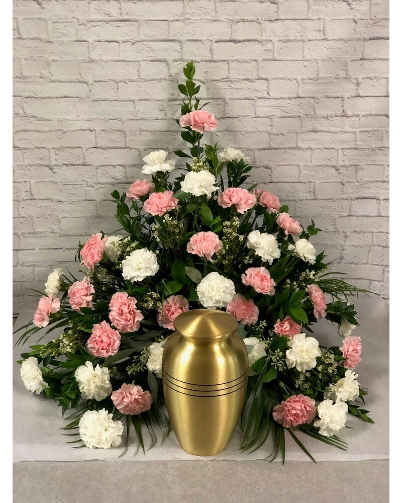 Pink and White Cremation Setting