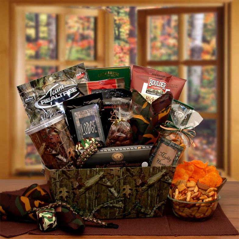 Gift Baskets for Him The hot Fisherman's Fishing Creel Care Package for Fisherman Snack Gift Box for Him Gifts for Fishing Lover