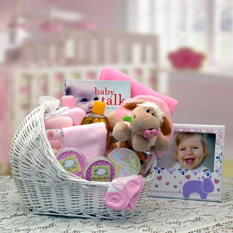 Welcome Baby Bassinet New Baby Basket-Pink